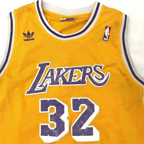 Adidas Hardwood Classics Los Angeles Lakers #32 Magic Johnson jersey Sz Large +2 - Picture 2 of 14